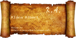 Klára Albert névjegykártya
